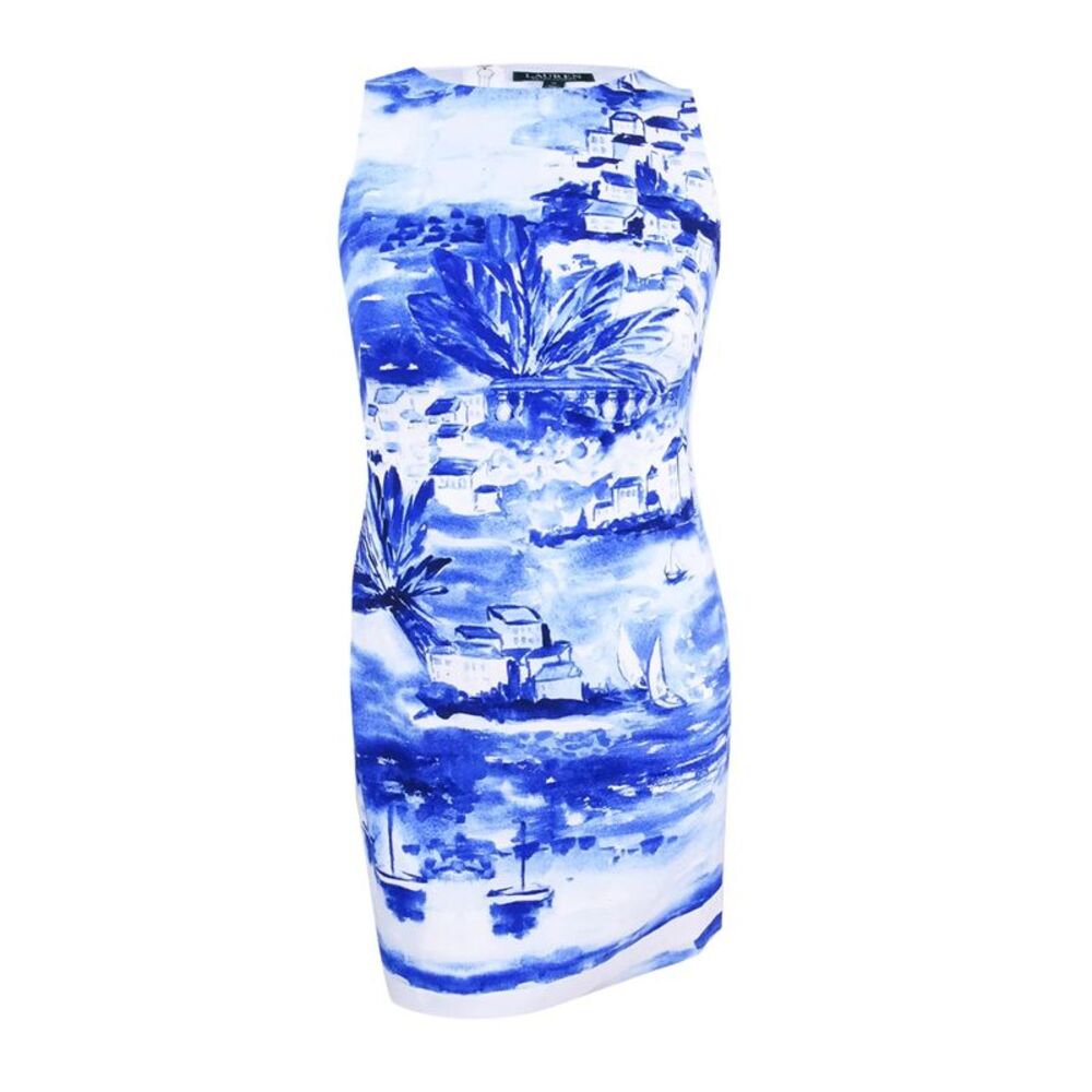 Lauren by Ralph Lauren Women's Printed Crepe Dress - Navy/White Multi